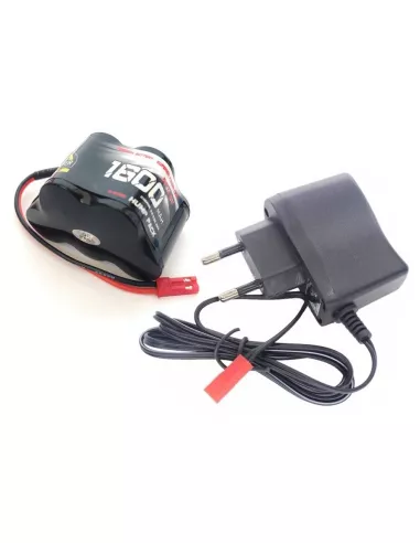 Receiver Battery & Charger Pack NiMh - Hump Format 6.0V 1600Mah JST Bec Connector Fussion FS-MN075 - Batteries Ni-Mh Receiver