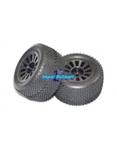 Ruedas pegadas en llanta negra - Hexágono 10mm (2 Uds.) FTX Colt 1/18 FTX6887B - FTX Colt 1/18 FTX5505 & FTX5506