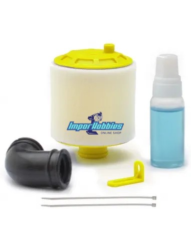 Filtro de aire completo amarillo 1/8 Buggy / Truggy doble espuma con aceite Fussion FS-EF001Y - Filtros aire 1/8 Buggy