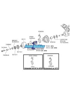 Crank Shaft - Clutch Bell (2 U.) Kyosho Inferno GT / GT2 / GT3 74026-04B - Kyosho Inferno GT / GT2 Nitro - Spare Parts & Option  2