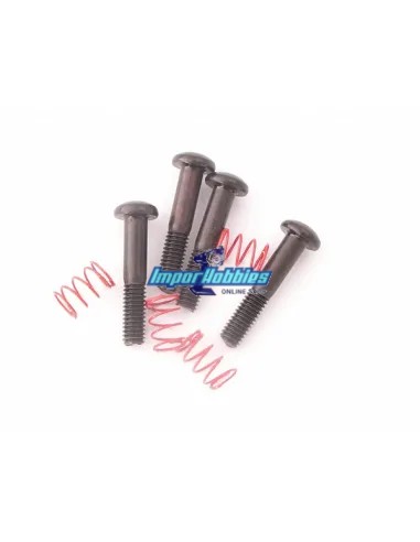 Vis de fixation de plaquettes de frein + ressorts de rappel (4 + 4 U.) Hobbytech STR8 / Spirit / NXT STRS-116 - Hobbytech STR8 D