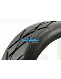 Tyres Slick Sport Type 1 F/R glued on white rim 1/8 GT / Rally Game (4 U.) Fastrax FAST0013 - 1/8 Scale Tires - GT / Rally-Game  2