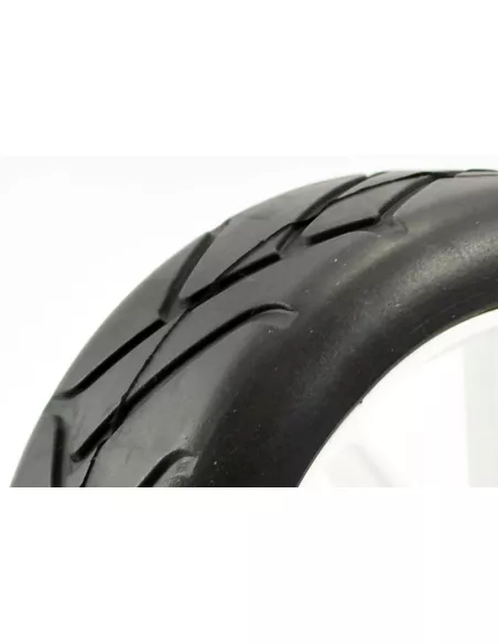 Tyres Slick Sport Type 1 F/R glued on white rim 1/8 GT / Rally Game (4 U.) Fastrax FAST0013 - 1/8 Scale Tires - GT / Rally-Game 