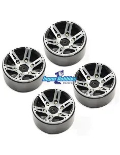 Llantas de aluminio Split 6 radios Beadlock 1.9 Crawler Hex. 12mm (4 Uds.) Fastrax FAST0146BK - Ruedas Crawler 1.9 & 2.2