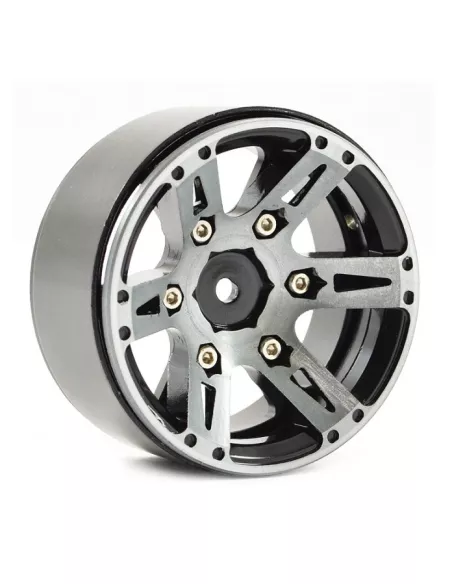 Split 6-Spoke Beadlock Wheels - Heavyweight 1.9 Crawler Hex. 12mm (4 U.) Fastrax FAST0146BK - Crawler Tires - 1.9  & 2.2