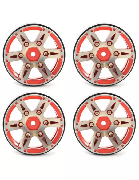 Split 6-Spoke Beadlock Wheels - Heavyweigt 1.9 Crawler Hex. 12mm (4 U.) Fastrax FAST0146BK - Crawler Tires - 1.9  & 2.2