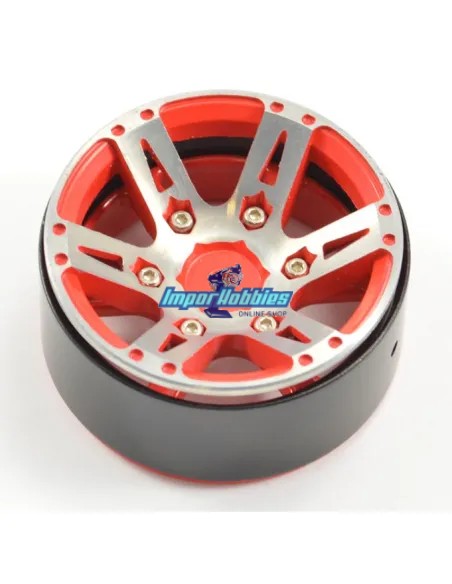Jantes en aluminium 6 rayons Beadlock 1.9 Crawler Hex. 12mm (4 U.) Fastrax FAST0146BK - Pneus Crawler 1.9 & 2.2