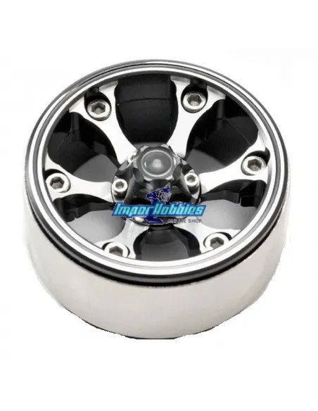 Jantes en aluminium 6 rayons Beadlock 1.9 Crawler Hex. 12mm (4 U.) Fastrax FAST0144 - Pneus Crawler 1.9 & 2.2