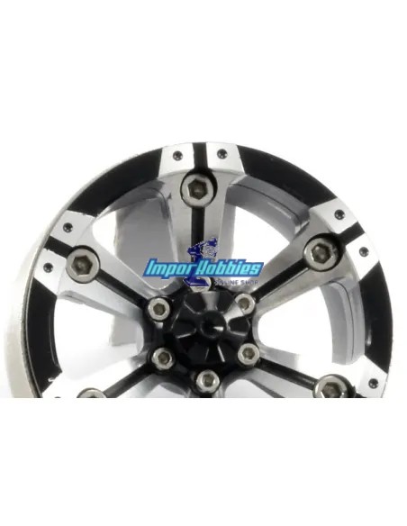 Jantes en aluminium 6 rayons Beadlock 1.9 Crawler Hex. 12mm (4 U.) Fastrax FAST0145 - Pneus Crawler 1.9 & 2.2