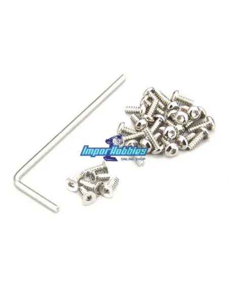 Visserie tete Hex - Nickel Kyosho Mini-Z AWD MA-030EVO MDW020 - Kyosho Mini-Z MR-03EVO - Pièces detachées et options