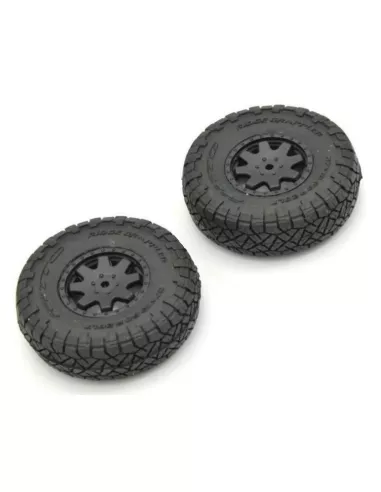 Premounted Tire / Wheel (2 U.) Kyosho Mini-Z 4x4 Crawler Toyota 4Runner - Hilux MXTH001 - Kyosho Mini-Z 4x4 Crawler Series - Spa