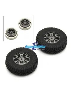 Ruedas montadas y pegadas - Alto Peso (2 Uds.) Kyosho Mini-Z 4x4 Crawler Suzuki Jimny MXTH002HW - Kyosho Mini-Z 4x4 Crawler Seri