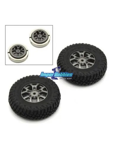 Premounted Tire / Wheel With Weight (2 U.) Kyosho Mini-Z 4x4 Crawler Suzuki Jimny MXTH002HW - Kyosho Mini-Z 4x4 Crawler Series -