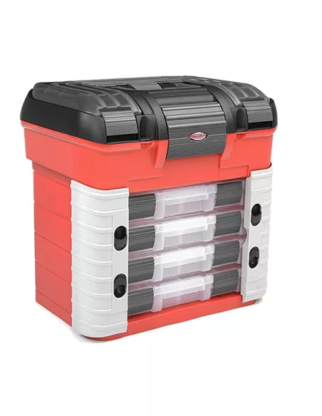 Pit & Transmitter Case - 4 Assortment Box Drawers - Universal Pre-Cut Foam 42x30x40 Team Corally C-90251 - RC Carrying bags