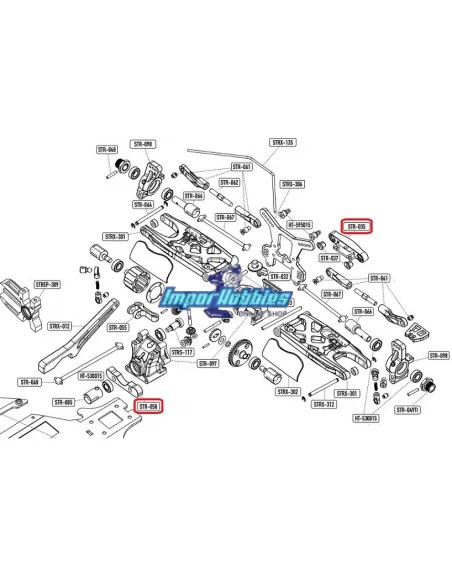 Kit complet cales arrières CNC 7075 - Option Hobbytech STR8 / Spirit / EP X2 / NXT STRS-135 - Hobbytech STR8 DeLuxe & STR8 EVO R