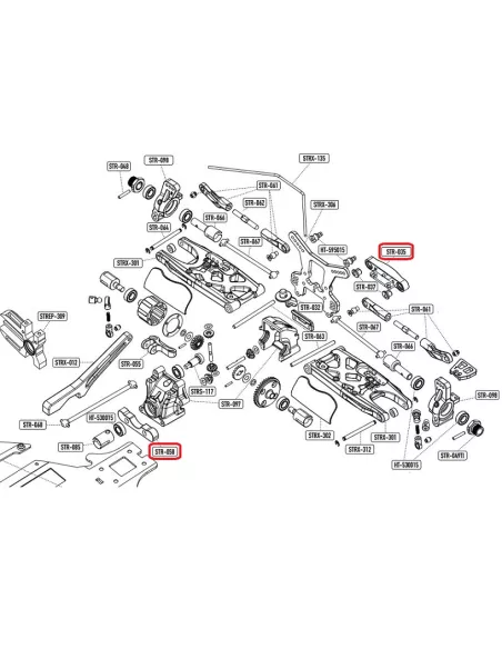 Suspension Arm Holder Rear Set - CNC 7075 Option Hobbytech STR8 / Spirit / EP X2 / NXT STRS-135 - Hobbytech STR8 DeLuxe & STR8 E