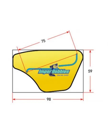 Aileron jaune universel pré-marqué V2 - Wickerbill 1/8 Buggy VP-Pro WN-009Y - Ailerons & Rondelles d`aileron 1/8 Scale