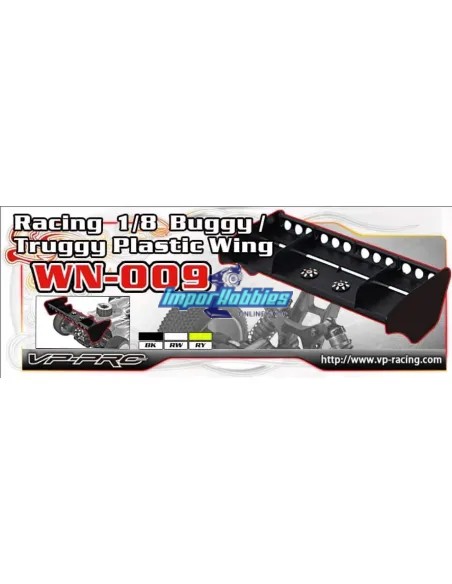 Alerón blanco universal con Wickerbill V2 - pre-marcado 1/8 Buggy / Truggy VP-Pro WN-009W - Alerones y arandelas de alerón 1/8 S