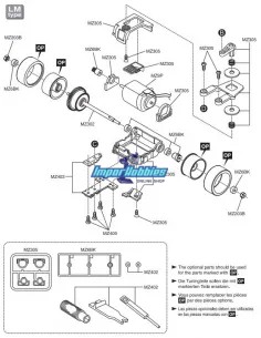 Differentiel Type LM - 102mm Kyosho MiniZ MR-015 / MR-02 / MR-03 / RWD MZ302 - Kyosho Mini-Z MR-03 Sports / MR-03 VE - Pièces de 2