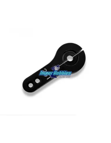 Brazo / Horn de servo dirección CNC negro 25T - Futaba, Savox, Power HD Arm D - Horns y arandelas montaje servo