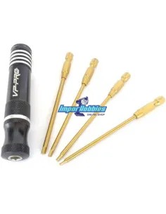 Tournevis Allen 1/4 avec pointes 1.5 - 2.0 - 2.5 - 3.0mm VP-Pro RS-612E - Outils VP-Pro Racing