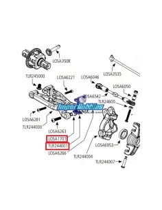 Casquillos trapecios delanteros (4 Uds.) Team Losi 8IGHT RTR / 2.0 / 3.0 / 4.0 LOSA1701 - Team Losi 8IGHT 2.0 & 8IGHT 2.0 EU - R 2