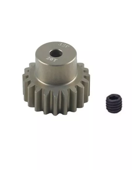 Pinion Gear Aluminium Hard 20T 32DP For Shaft 3.175 (1/8in) 1/10 & 1/8 Scale Fussion FS-PG088-H - Motor Pinions Gears 32P