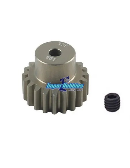 Piñón aluminio 20T 32DP para eje 3.175 (1/8in) Escala 1/10 & 1/8 7075 Hard Fussion FS-PG088-H - Piñones de motor paso 32P
