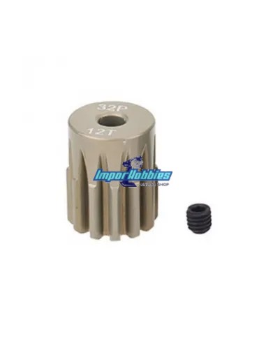Pignon aluminium - Hard 12T 32DP pour axe 3.175 (1/8in) 1/10 & 1/8 Scale Fussion FS-PG080-H - Pignons de moteurs 32P