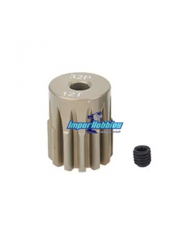 Piñón aluminio 12T 32DP para eje 3.175 (1/8in) Escala 1/10 & 1/8 7075 Hard Fussion FS-PG080-H - Piñones de motor paso 32P