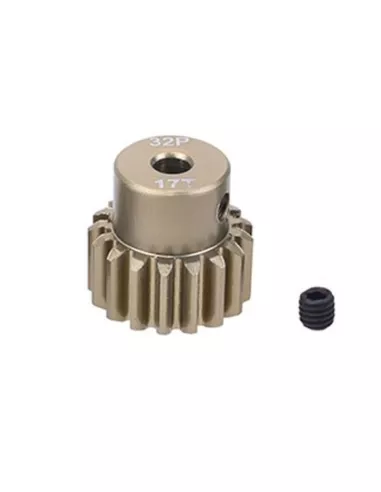 Pinion Gear Aluminium Hard 17T 32DP For Shaft 3.175 (1/8in) 1/10 & 1/8 Scale Fussion FS-PG085-H - Motor Pinions Gears 32P