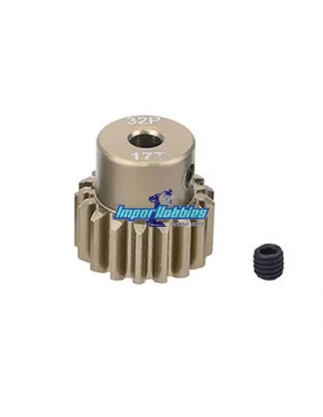 Pignon aluminium - Hard 17T 32DP pour axe 3.175 (1/8in) 1/10 & 1/8 Scale Fussion FS-PG085-H - Pignons de moteurs 32P