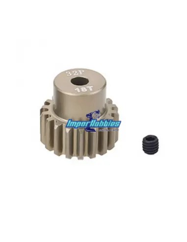 Pignon aluminium - Hard 18T 32DP pour axe 3.175 (1/8in) 1/10 & 1/8 Scale Fussion FS-PG086-H - Pignons de moteurs 32P