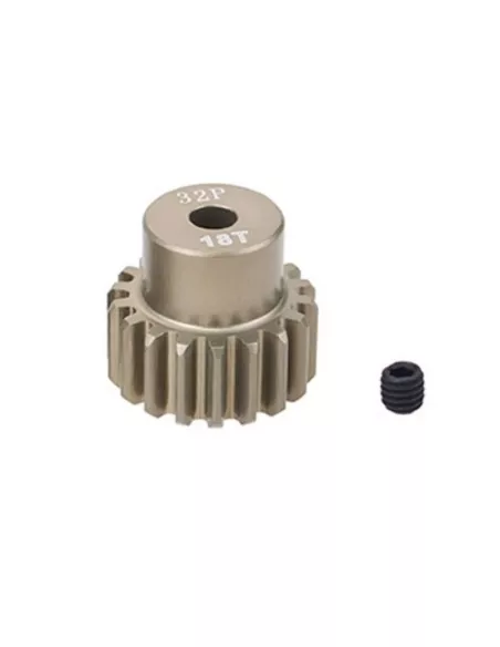 Pinion Gear Aluminium Hard 18T 32DP For Shaft 3.175 (1/8in) 1/10 & 1/8 Scale Fussion FS-PG086-H - Motor Pinions Gears 32P