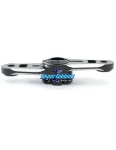 Brazo / Horn de servo gas-freno CNC negro 25T doble altura Fussion FS-WH002 - Horns y arandelas montaje servo 2