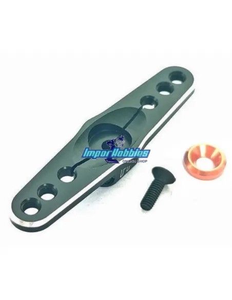 Brazo / Horn de servo gas-freno CNC negro 24T Hitec / Multiplex Fussion FS-WH004 - Horns y arandelas montaje servo