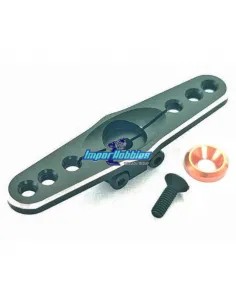 Brazo / Horn de servo gas-freno CNC negro 23T KO Propo / Sanwa Fussion FS-WH003 - Horns y arandelas montaje servo 2