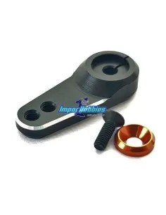 Steering Black CNC Servo Horn - 23T KO Propo / Sanwa Fussion FS-WH014 - Servo Horn & Washer