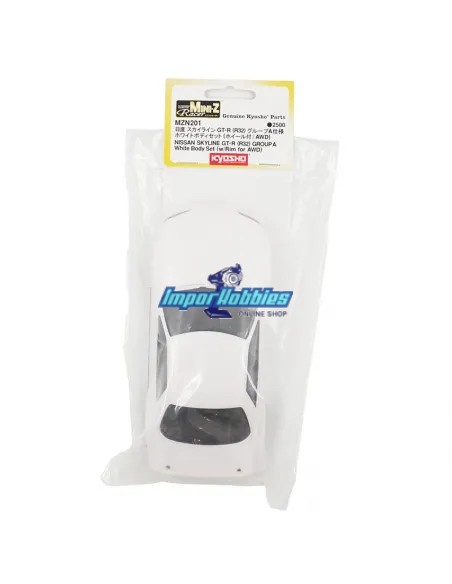 Carrocería para pintar 94mm + llantas Kyosho Mini-Z AWD Nissan Skyline GT-R R32 Group A MZN201 - Carrocerías para pintar - Blanc