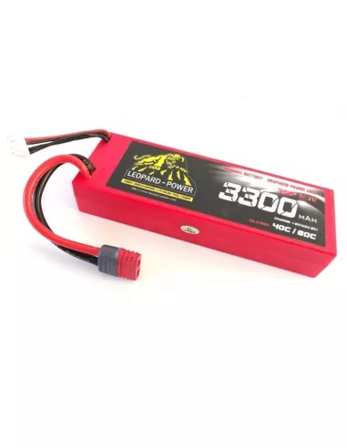 Lipo Battery - Stick 3S 11.1V 3300mah 80C Graphene Hard Case T-Deans Leopard Power LPG-FS3-3300 - Lipo Batteries 3S - 11.1V & 11