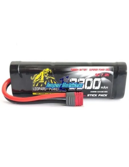 Accu Stick Pack 7.2V 3300mah NiMh Prise T-Dean Leopard Power Fussion Sport FS-SC3300D - Accu Pack 7.2V & 8.4V Ni-Mh