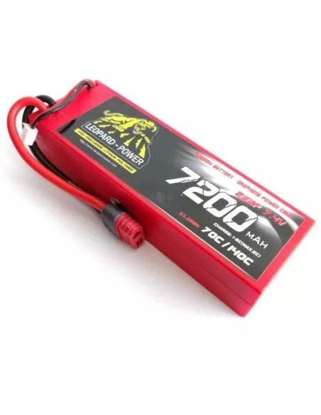 Lipo Battery - Stick 2S 7.4V 7200mah 140C Graphene Hard Case T-Deans Leopard Power LPG-FS2-7200 - Lipo Batteries - 2S - 7.4V & 7
