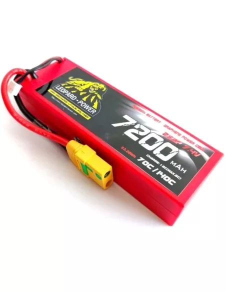 Lipo Battery - Stick 2S 7.4V 7200mah 140C Graphene Hard Case XT90-S Leopard Power LPG-FS2-7200 - Lipo Batteries - 2S - 7.4V & 7.