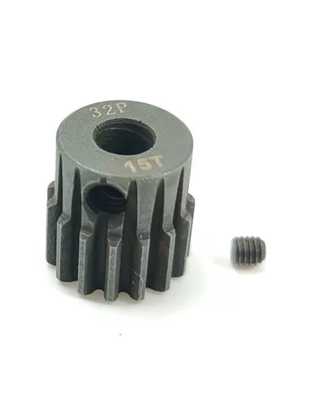 Pinion Gear Hard 15T 32DP For Shaft 5.0mm 1/10 & 1/8 Scale Fussion FS-PG092-H - Motor Pinions Gears 32P