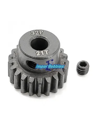 Pignon moteur - Hard 21T 32DP pour axe 5.00mm 1/10 & 1/8 Scale Fussion FS-PG098-H - Pignons de moteurs 32P