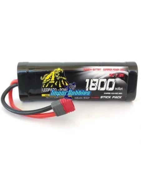Accu Stick Pack 7.2V 1800mah NiMh Prise T-Dean Leopard Power Fussion Sport FS-SC1800D - Accu Pack 7.2V & 8.4V Ni-Mh