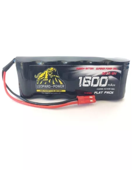 Receiver Battery Pack NiMh - Flat 6.0V 1600Mah JST Bec Connector Fussion FS-MN057 - Batteries Ni-Mh Receiver