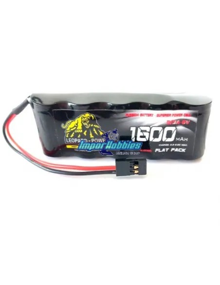 Batería de receptor plana 6.0V 1600Mah NiMh conector JST JR Universal Fussion FS-MN053 - Baterías Ni-Mh para Receptor