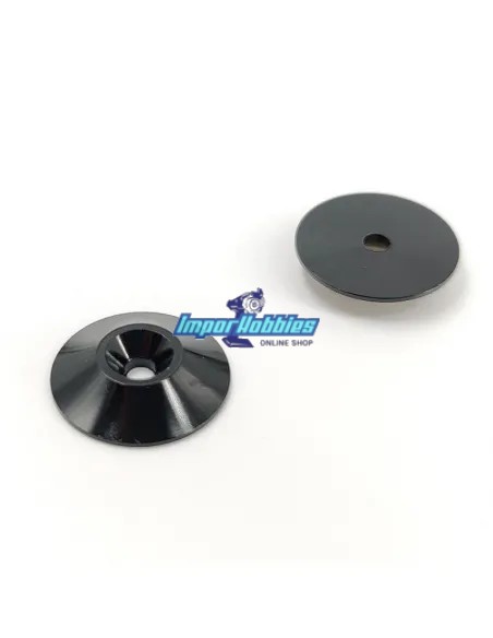 Arandela de alerón negra Ø18mm 1/10 & 1/8 Scale (2 Uds.) Fussion FS-WB005 - Alerones y arandelas de alerón 1/8 Scale