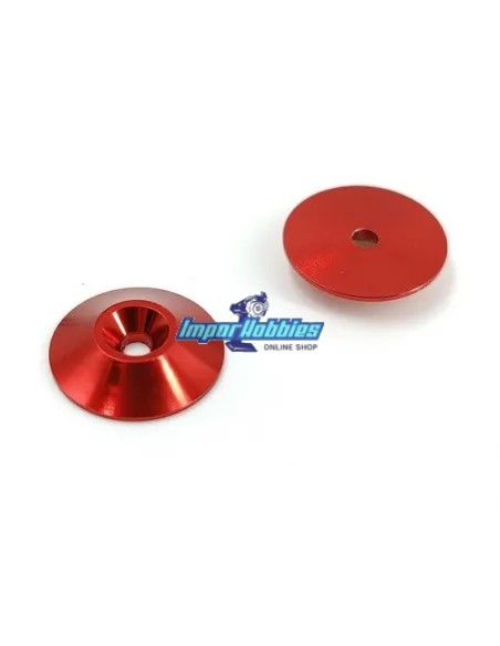 Arandela de alerón roja Ø18mm 1/10 & 1/8 Scale (2 Uds.) Fussion FS-WB004 - Alerones y arandelas de alerón 1/8 Scale
